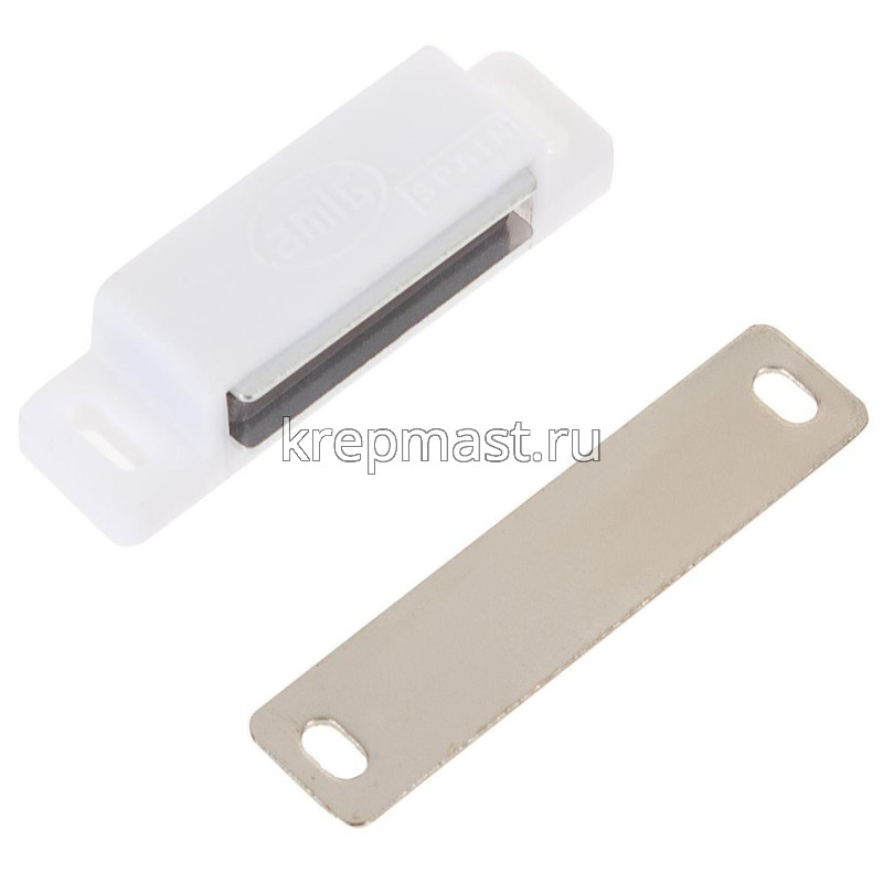 Защелка магнитная мебельная большая белая