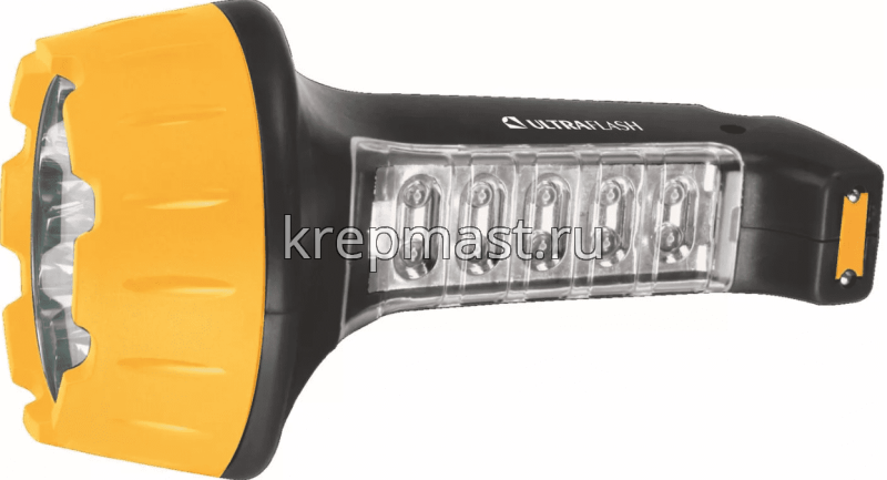 Фонарь ULTRAFLASH аккум. черный/желтый 15+10LED