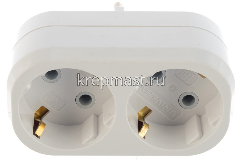 Разветвитель плоский. на 2 гнезда заз 250В 16А