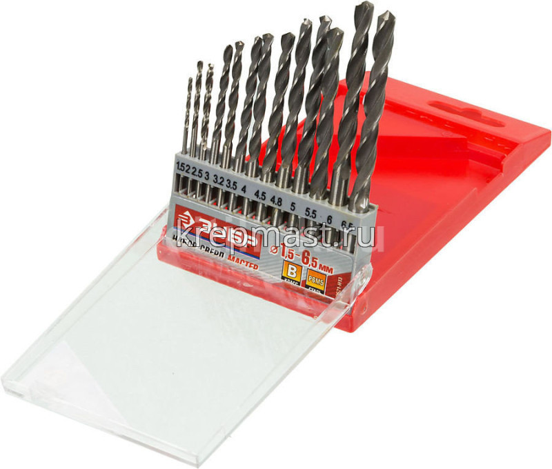 Набор сверел по металлу 13шт ЗУБР (1,5-6,5мм)