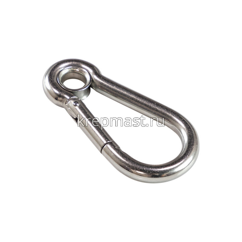 Карабин с фиксатором 8х80 А4 АРТ8250 с кольцом