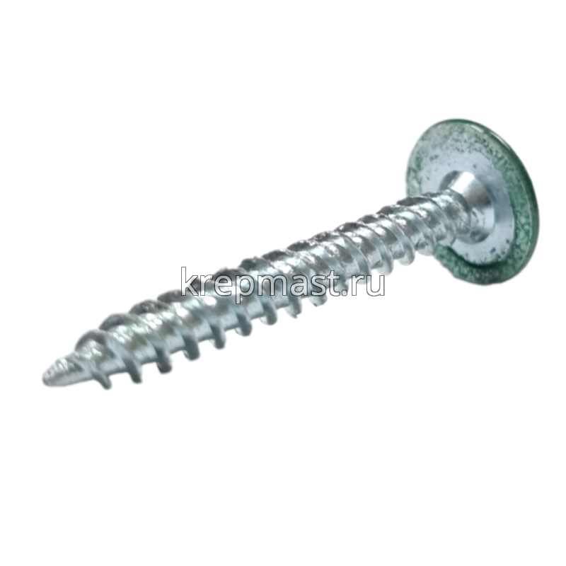 Саморез п/сф головка с п/ш острый 4,2х32 RAL6005