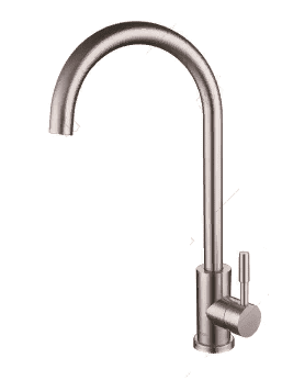 Смеситель д/кухни SUS124-017F с высоким поворот.изливом НЕРЖАВЕЮЩИЙ