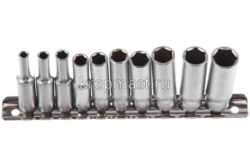 Набор STELS головок торцевых удлиненные 1/4" ( 4-13мм) 10пред.