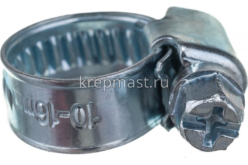 Хомут червячный нержавейка 10-16
