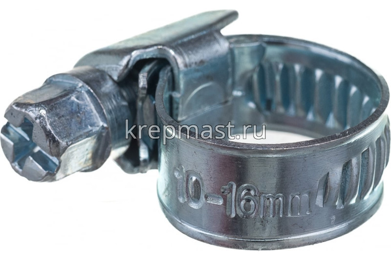 Хомут червячный нержавейка 10-16