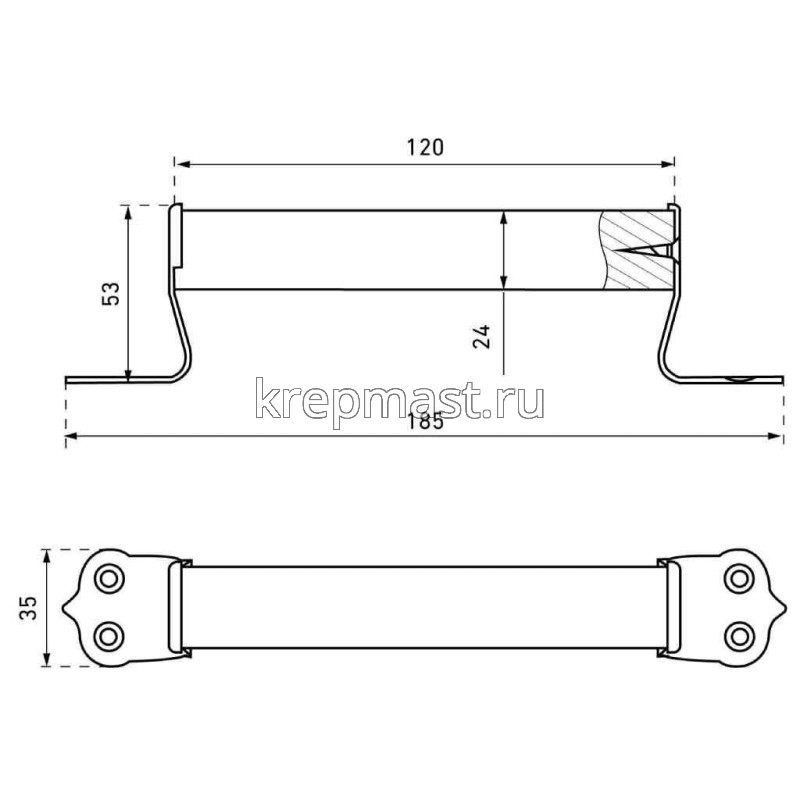 Ручка скоба дерев. круглая РСД-120 св.дерево