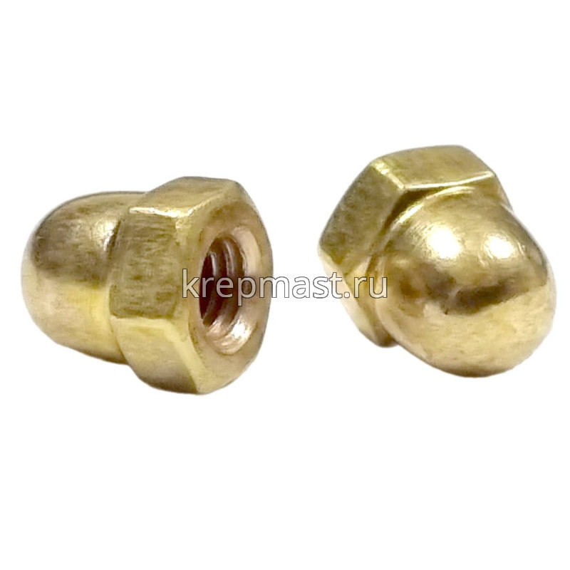 Гайка колпачковая М 4 DIN 1587 латунь