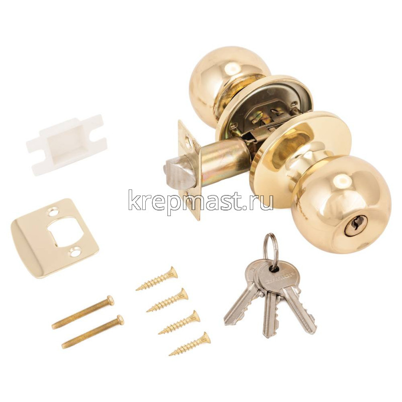 Защелка дверная АЛЛЮР 5560 РВ латунь верт./ключ