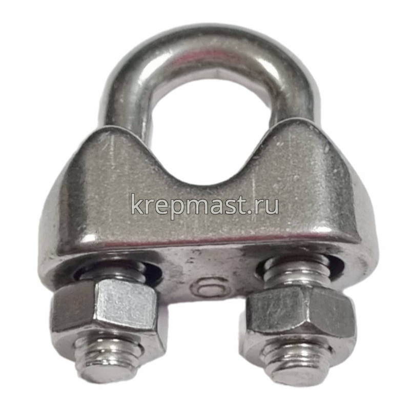 Зажим д/троса М 6 с гайками нерж. A 4