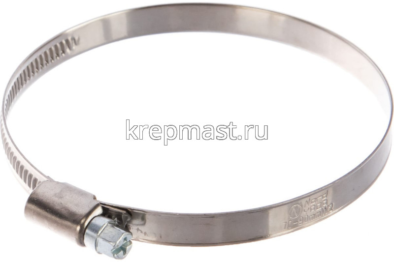 Хомут червячный нержавейка 70-90