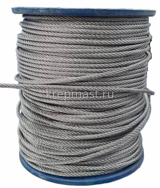 Трос нерж. А2 5 мм (по 100м) DIN 3055 6х7 (7х7)