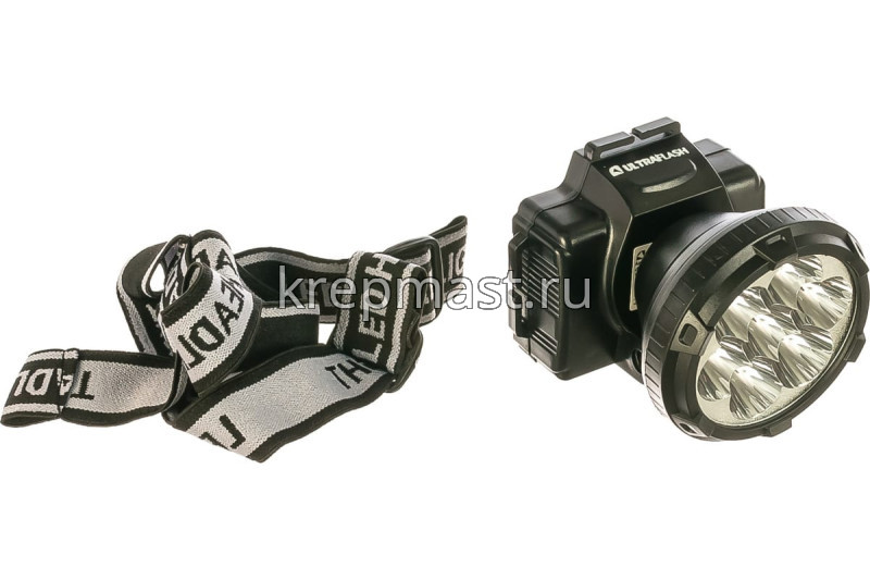 Фонарь ULTRAFLASH налобный аккум. черный 7LED