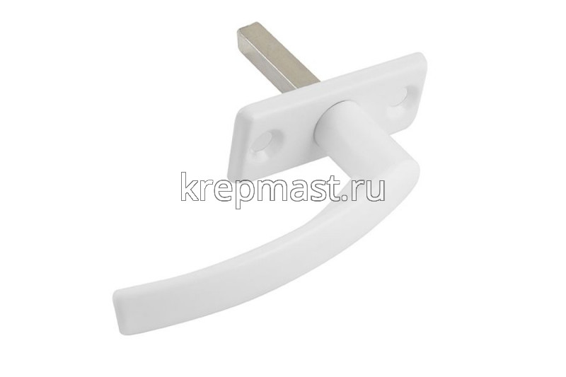 Ручка-завертка для пластиковых окон и дверей 002 белая