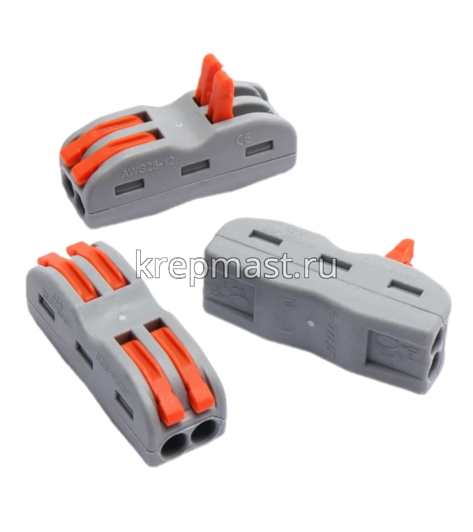 Клемма 2-х ПРОХОДНАЯ WAGO СК-412 оранжевые